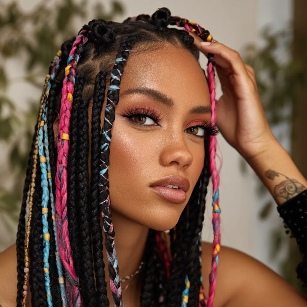 goddess medium knotless braids