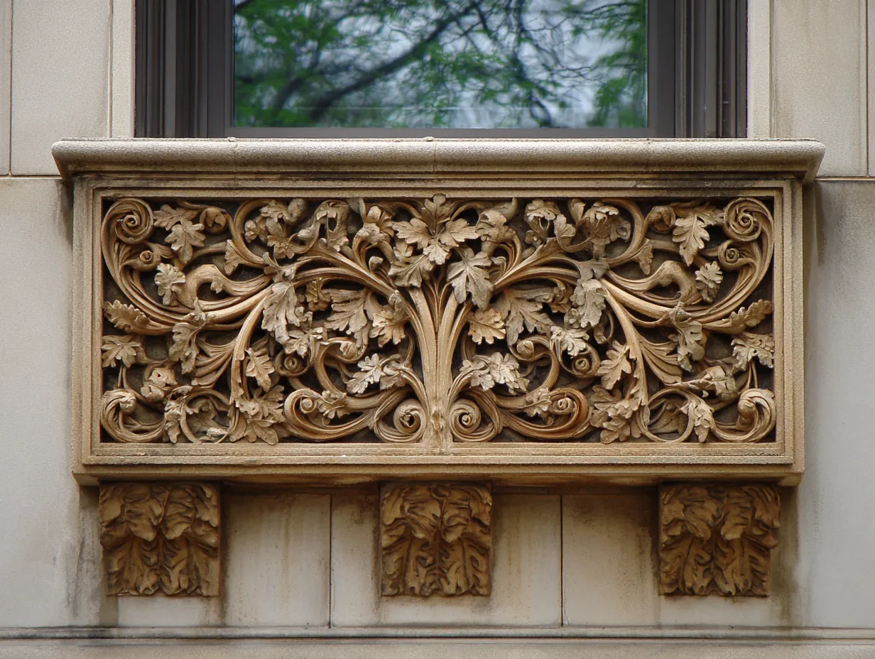 Classic molding window border on home exterior