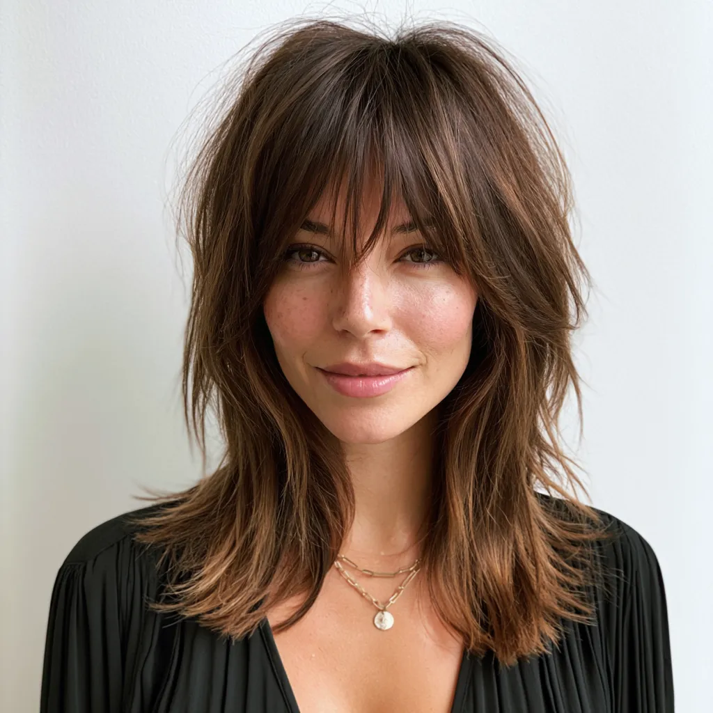 shag cut straight hair