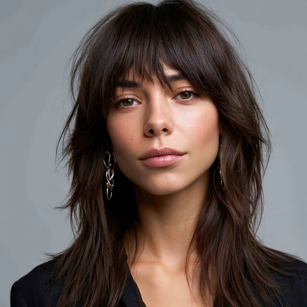 shag haircut on straight hair