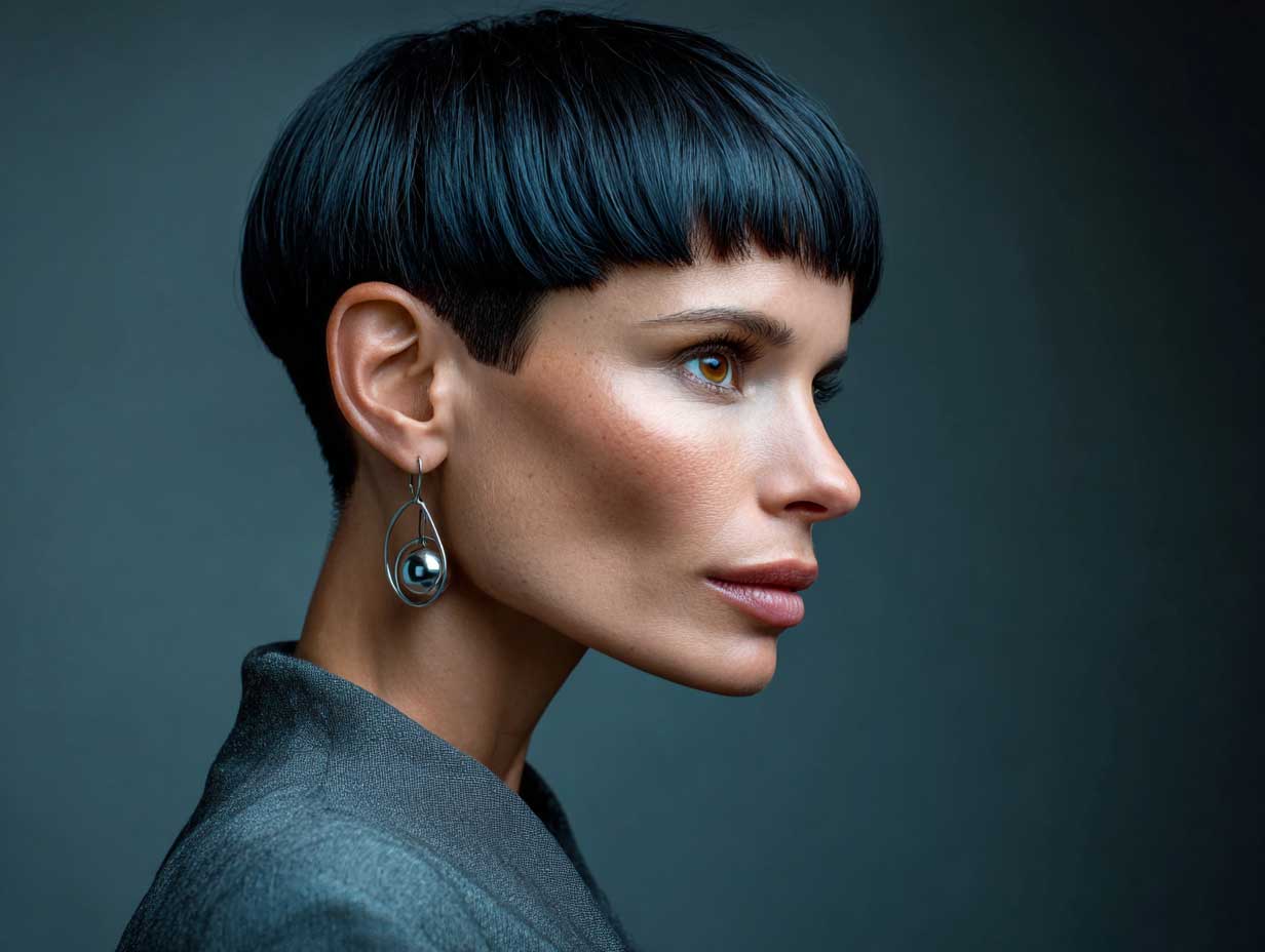 Minimalist Power in Very Short Haircuts for Women with Straight Lines
