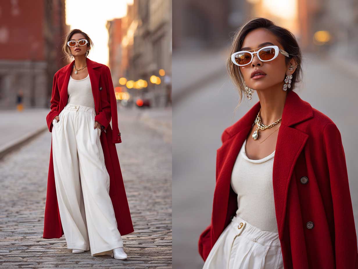 11+ White Outfit Ideas with Bold Red Accents
