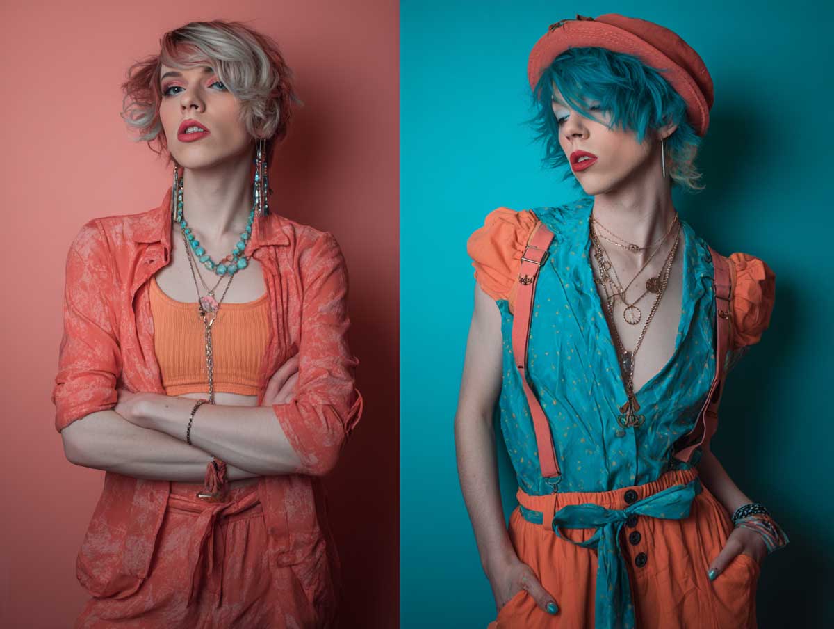 11+ Artistic Femboy Outfit Ideas in Coral and Teal for a Creative Expression