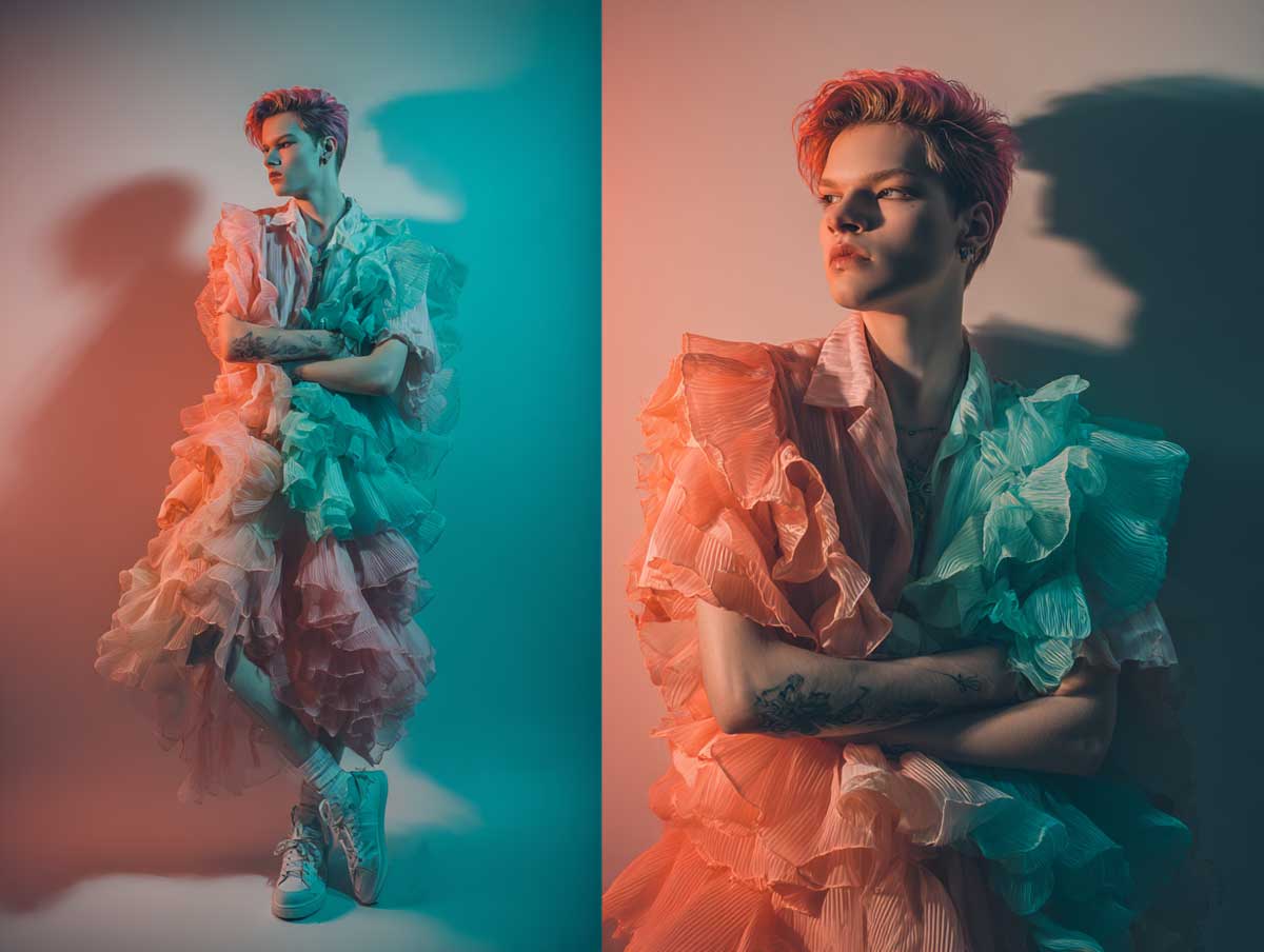 11+ Artistic Femboy Outfit Ideas in Coral and Teal for a Creative Expression - 2