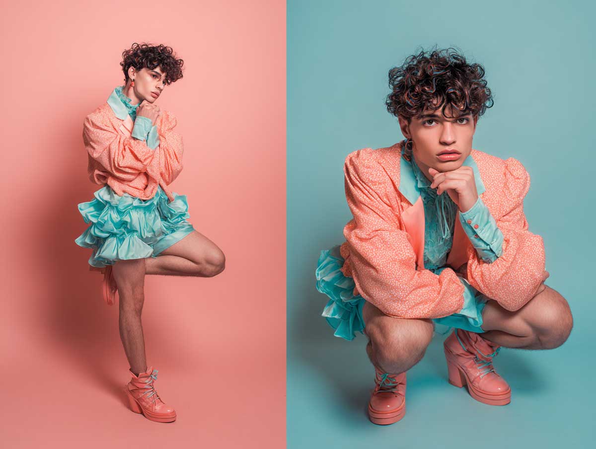11+ Artistic Femboy Outfit Ideas in Coral and Teal for a Creative Expression - 3