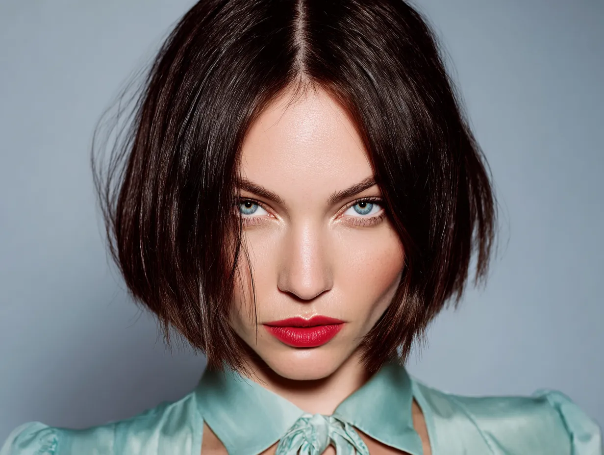 10+ Effortless Blunt Bob Haircut Styles with Middle Parts