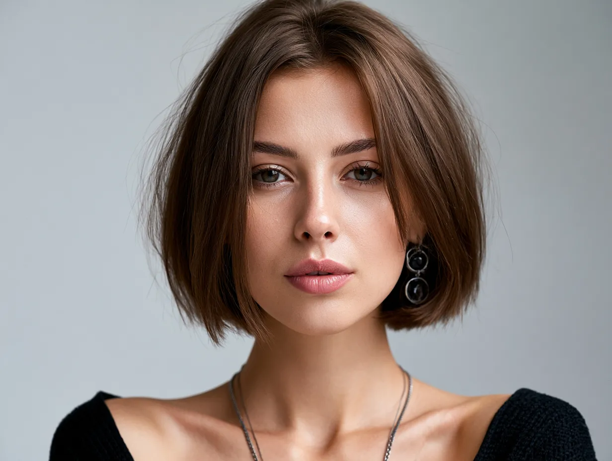 blunt cut bob middle part