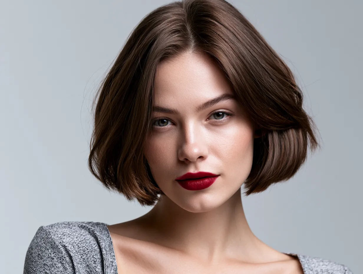 blunt cut bob side part