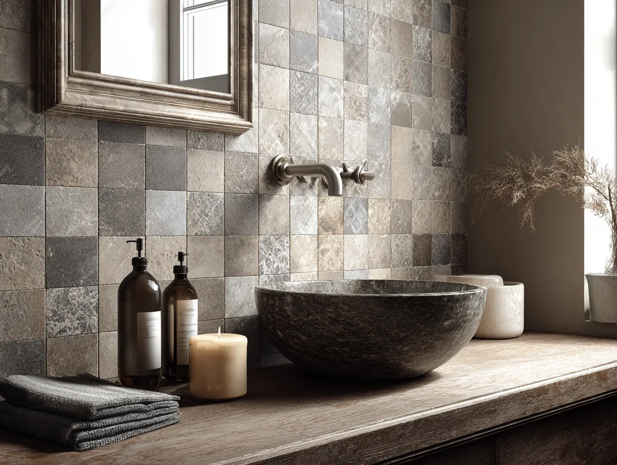 12+ Shower Tile Ideas Using Beige and Charcoal for Subtle Elegance