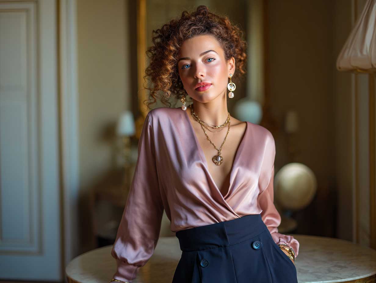 Anniversary Outfit Ideas in Navy and Blush Pink for a Timeless Look