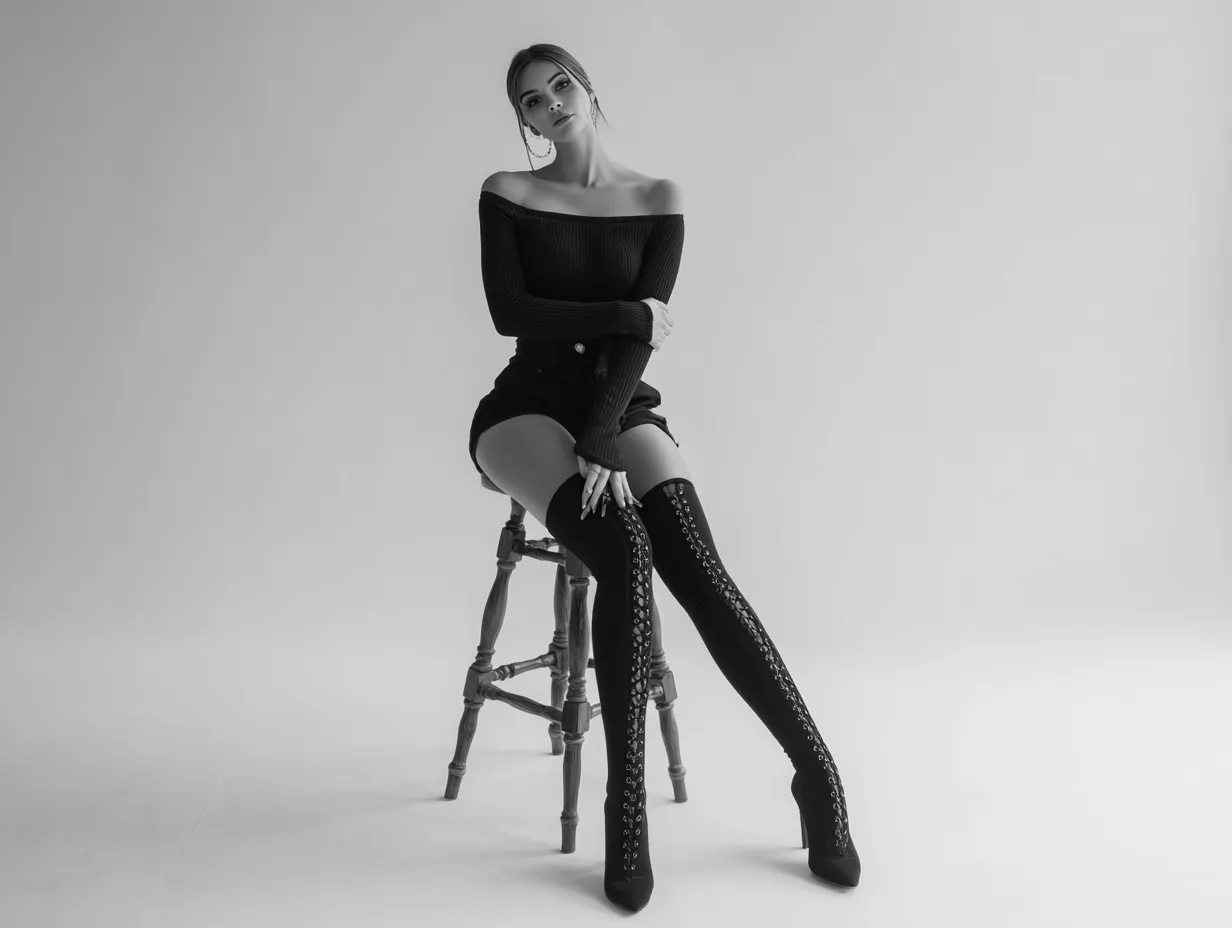 High Waisted Black Pants and Leggings Outfit Idea