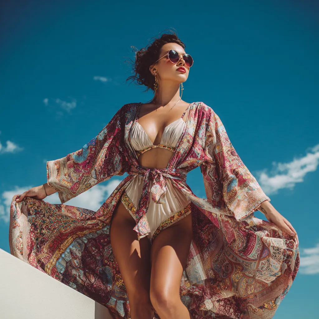 11+ Kimono-and-Swimsuit Beach Outfits That Actually Look Put Together