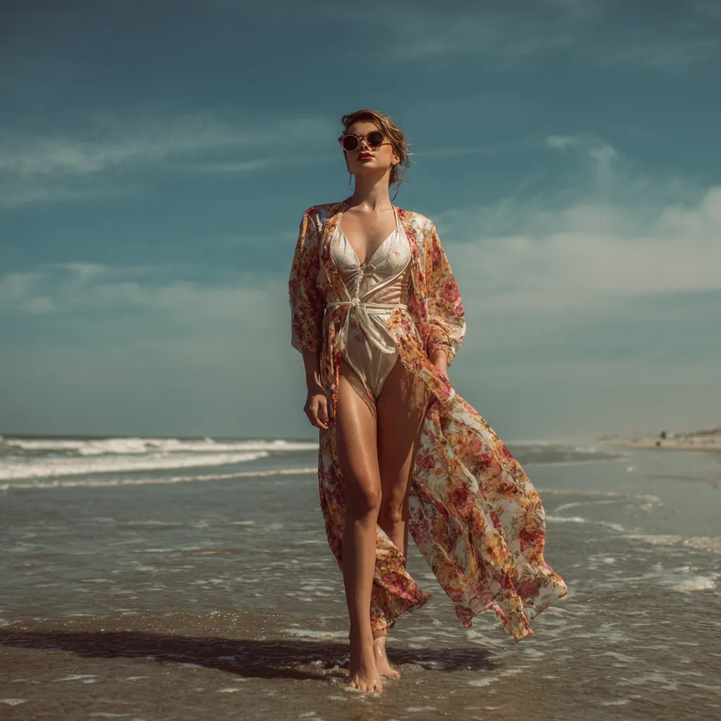 Kimono-and-Swimsuit Beach Outfits That Actually Look Put Together