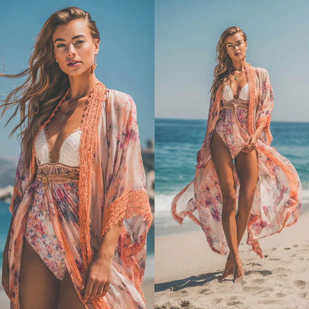 Kimono-and-Swimsuit Beach Outfits That Actually Look Put Together