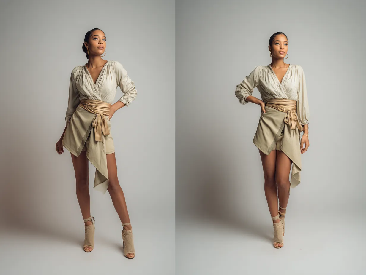 Olive green skort styled with beige top
