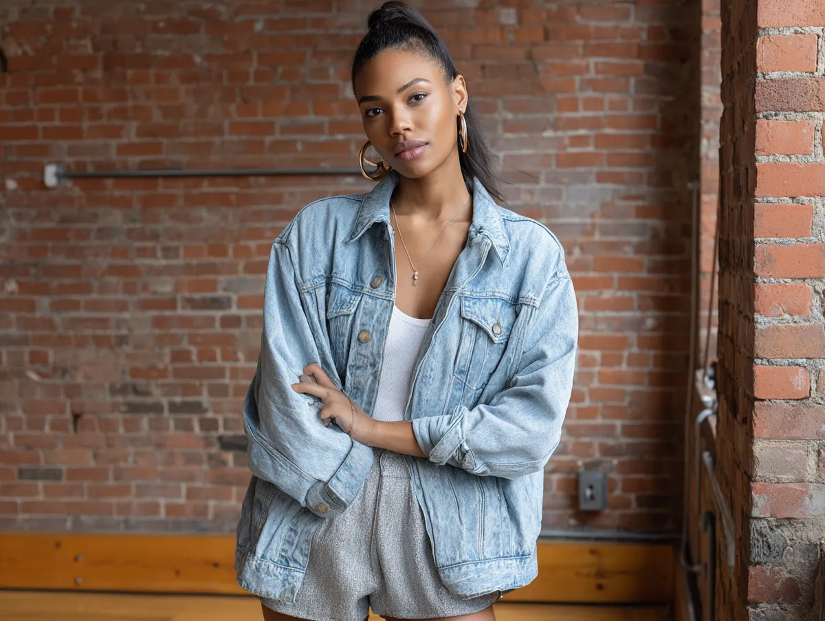 90s outfit ideas with denim jackets