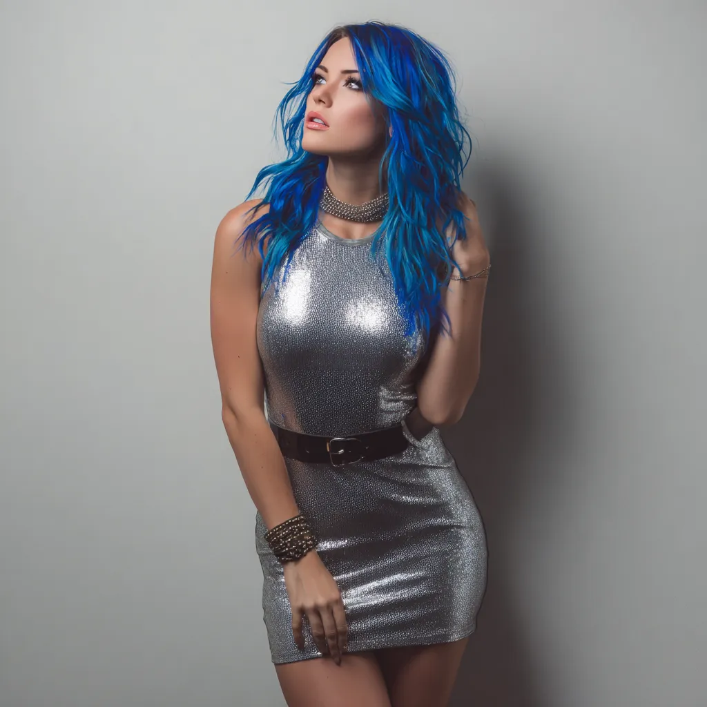 alternative blue fashion aesthetic silver