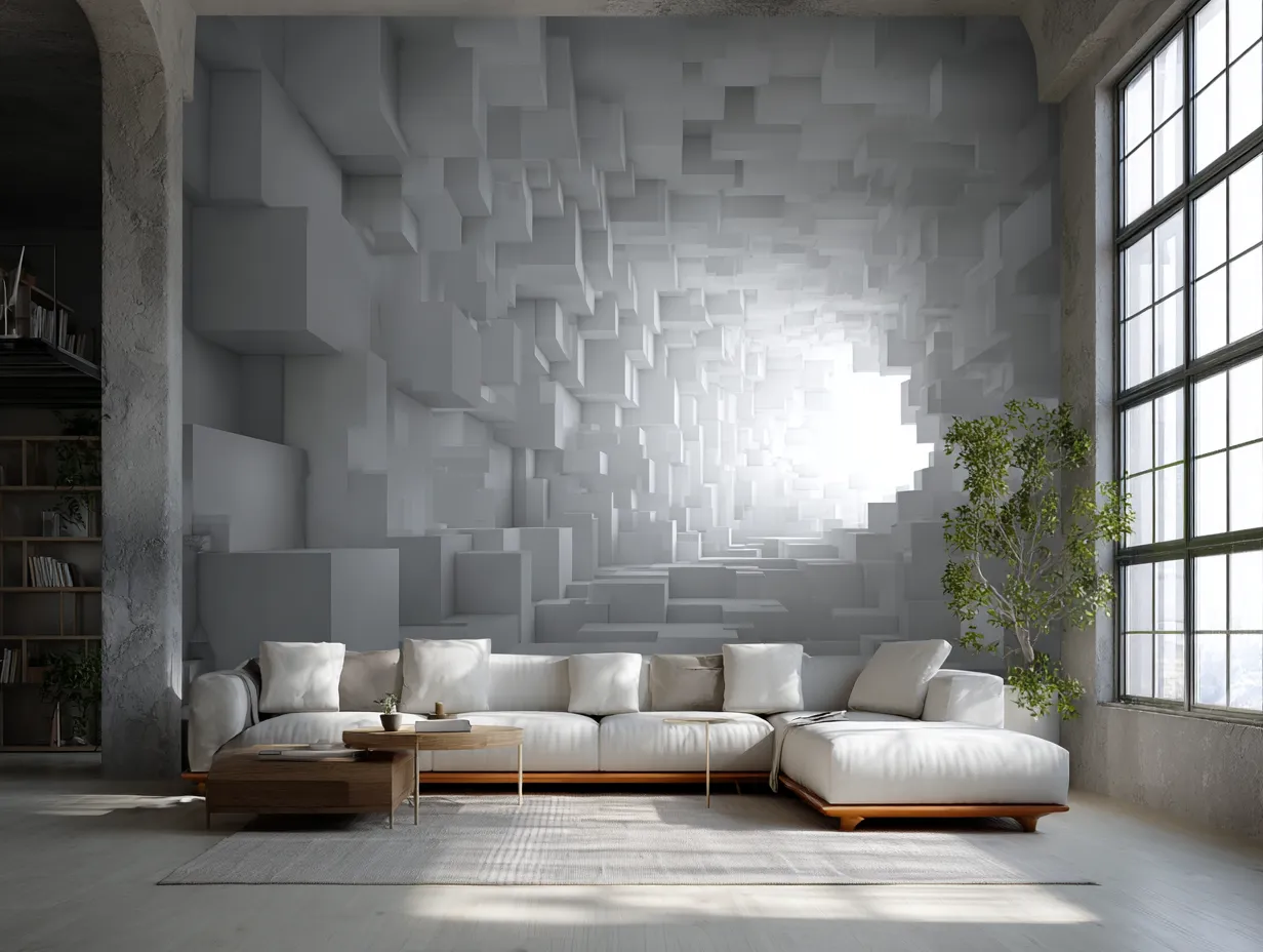 3d living room wallpaper design idea