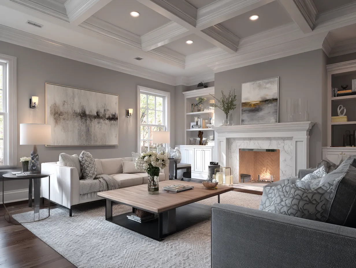 grey and white living room decor ideas