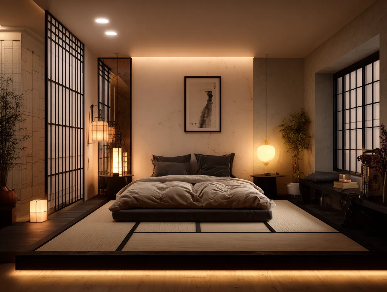 Japandi style bedroom decor inspiration