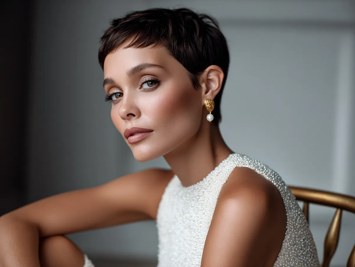 Modern short hair design for wedding glow