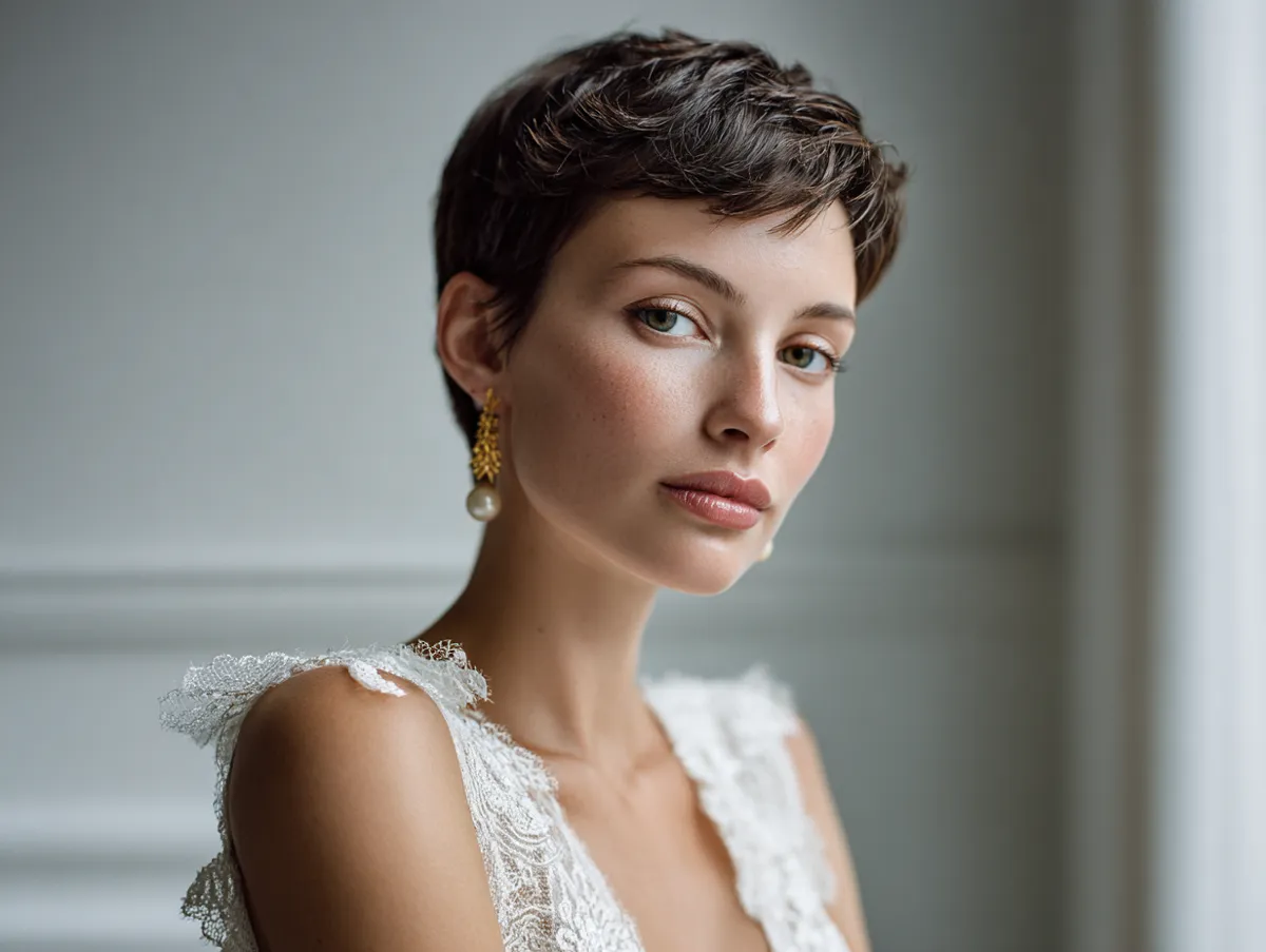 Modern short hair design for wedding glow - 3