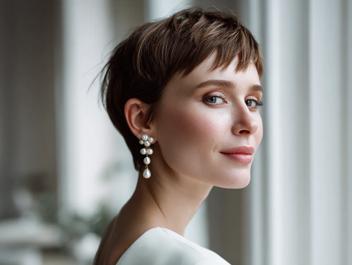 Soft short hair design for wedding elegance - 3