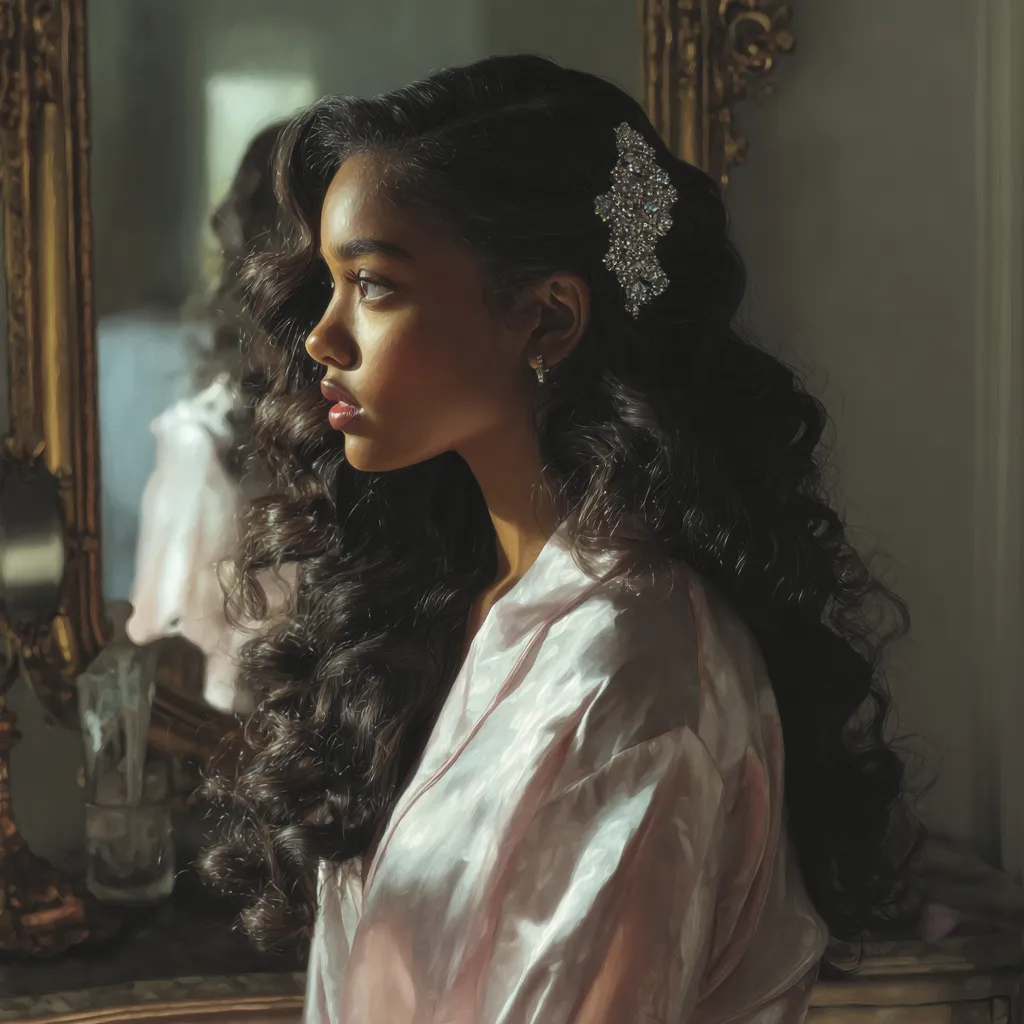 DIY half up quince hair tutorial steps