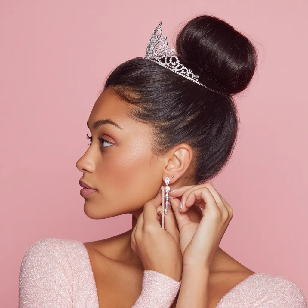 Elegant quinceanera hair updos with tiara