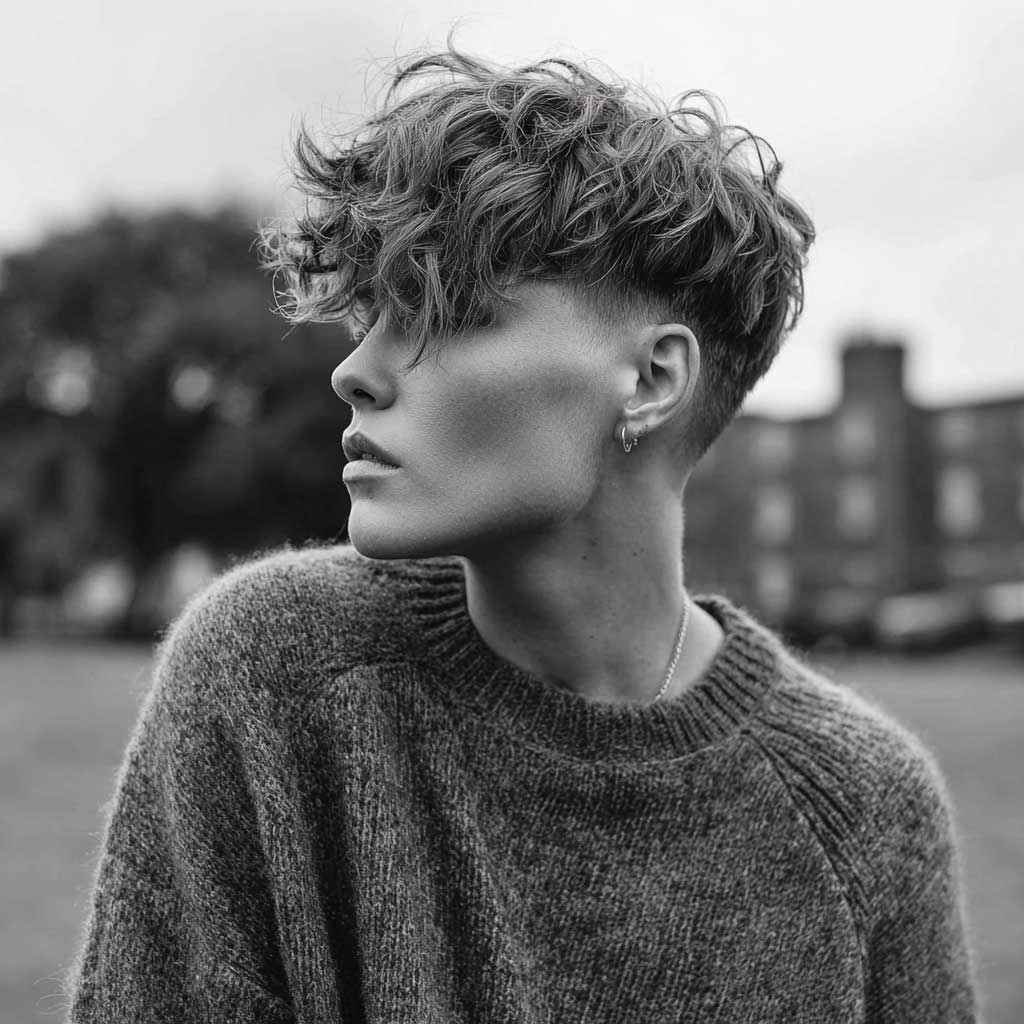 Androgynous short choppy haircuts 90s style