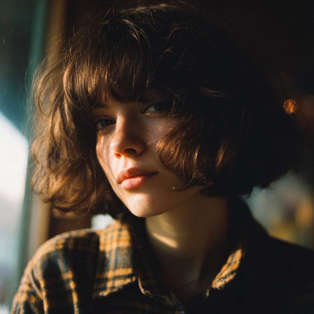 90s grunge textured bob hairstyle
