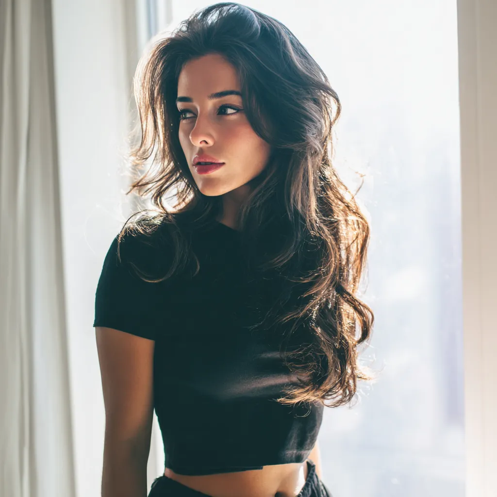 thick hair styled with maximalist volume