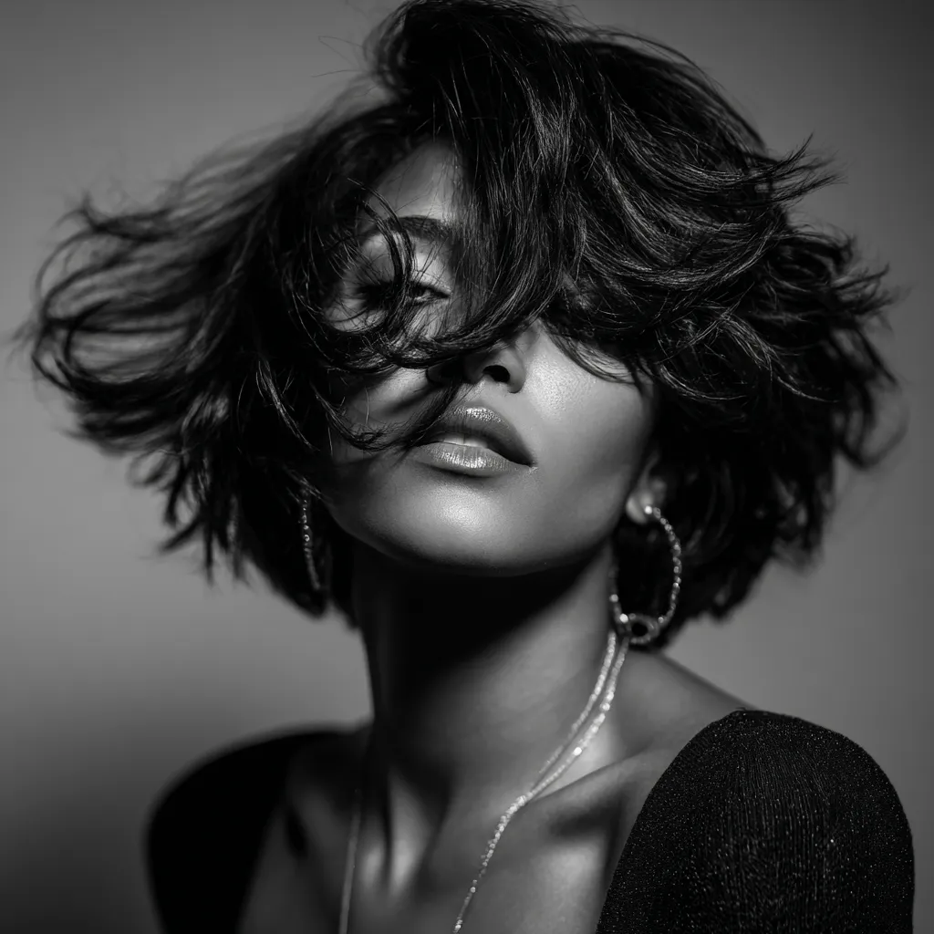  Sexy blowout on meticulously layered long hair