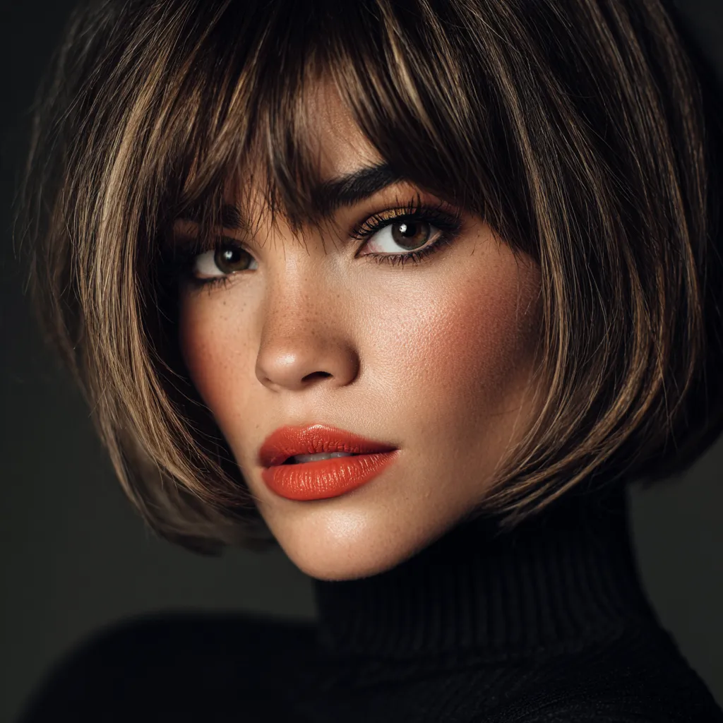 Face framing layered style transforming thin flat strands