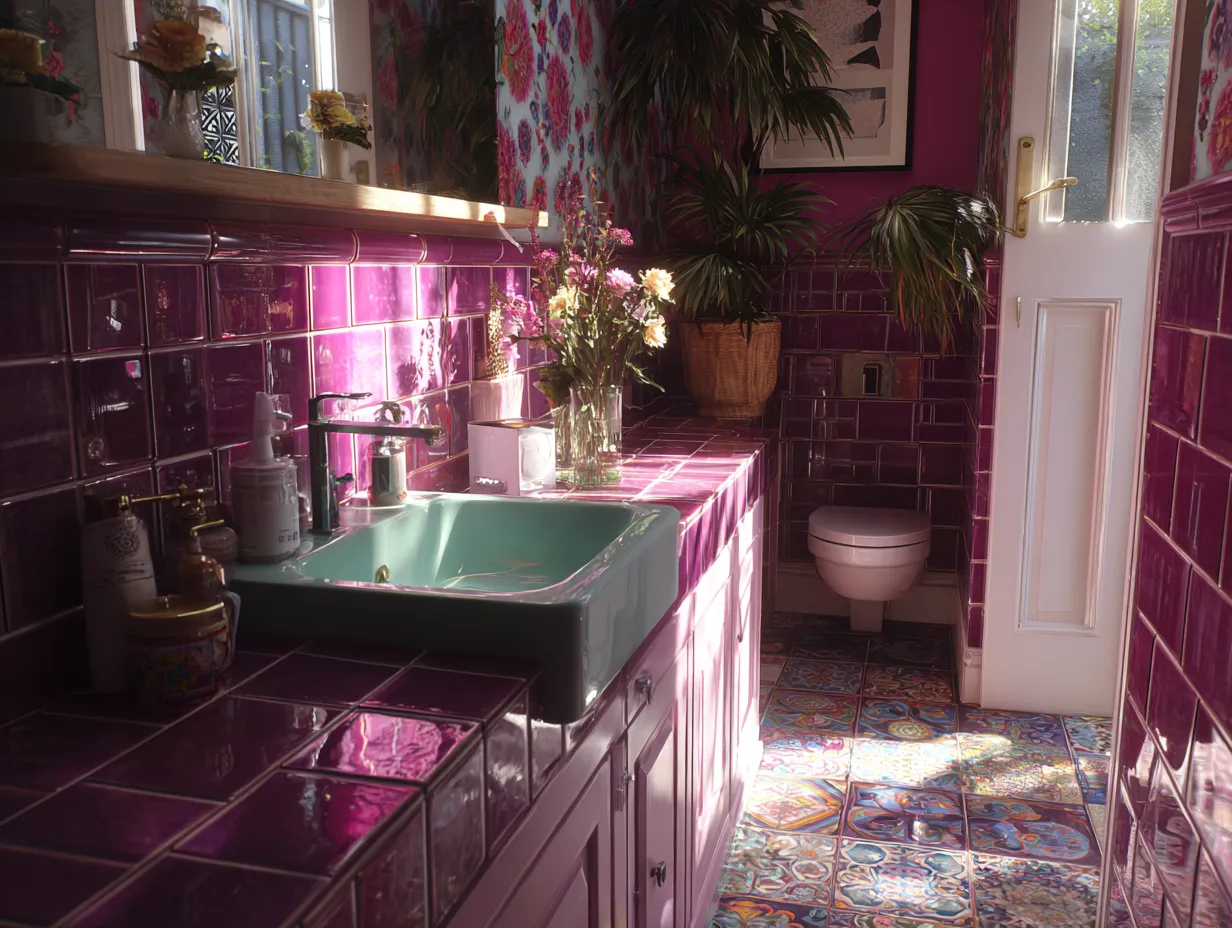 Bright sunlight illuminating a jelly mint resin sink