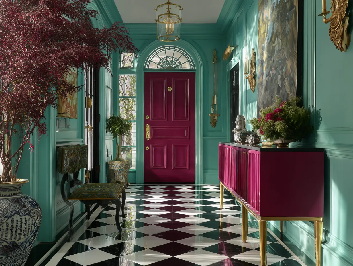 Bright lighting illuminating maximalist home decor