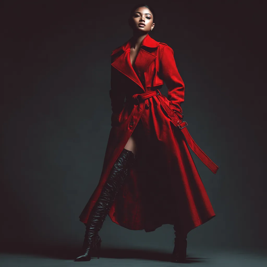 Sexy high fashion outerwear modeling