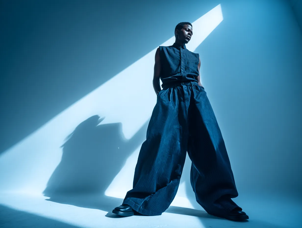 Deep indigo wide leg jeans for spring fashion