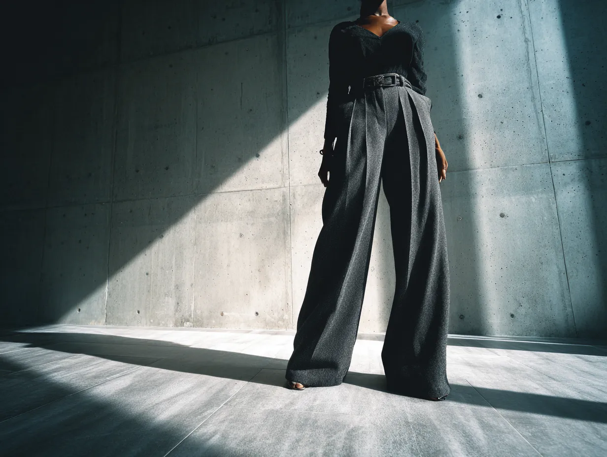 Designer pleated slacks for spring fashion trends