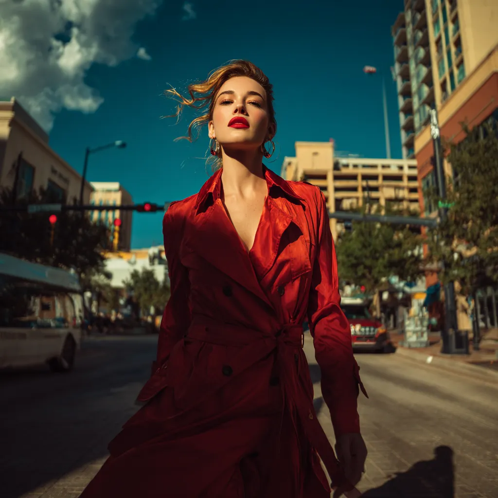 Dynamic urban movement with striking face framing layers