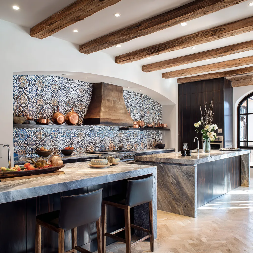 Urban Italian decor in a bright spacious metropolitan kitchen