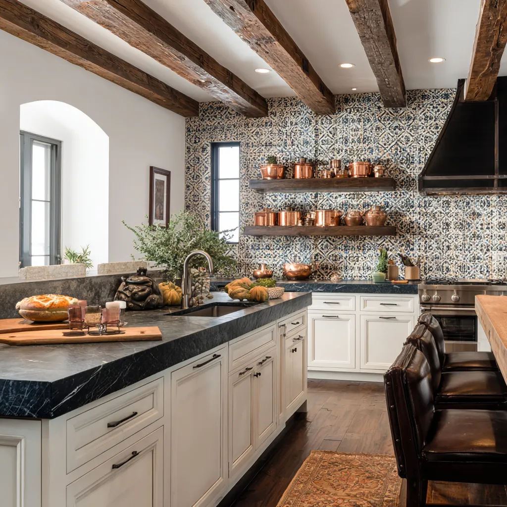 Contemporary kitchen infused with Italian countryside interior details