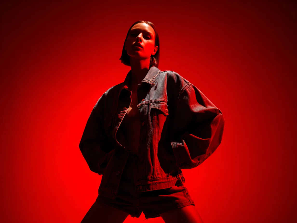 Modern volume and proportion magazine pose