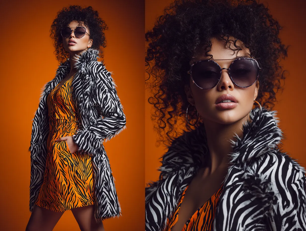 High contrast photography of zebra and tiger outfit