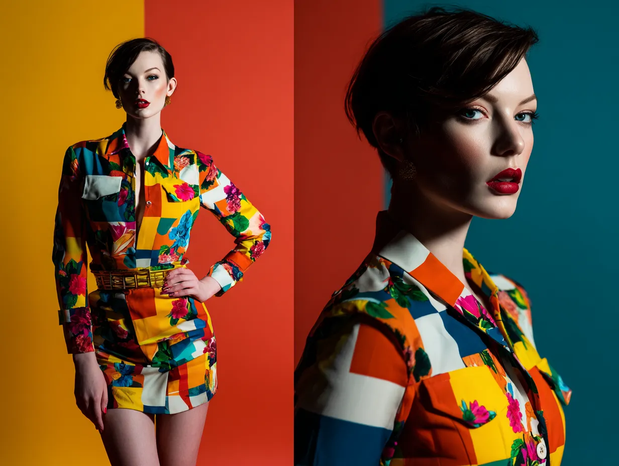 Sleek everyday street style combining bright textile designs