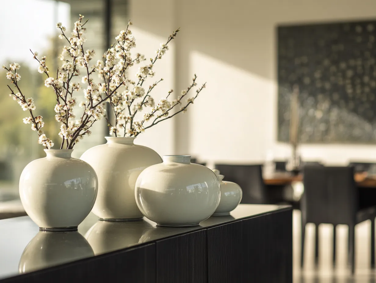 Curated calm dining space mixing old and new