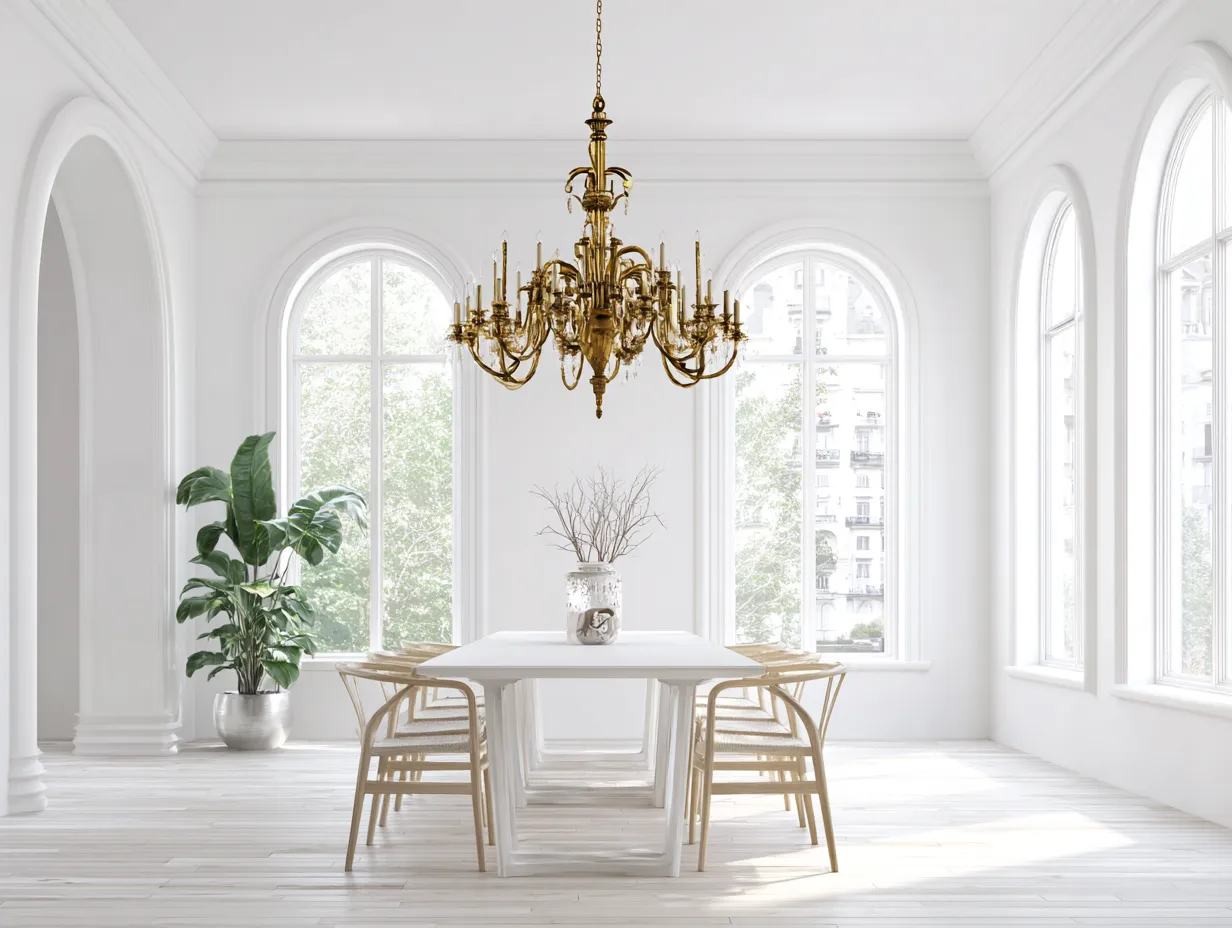 High contrast minimalist room with retro lighting