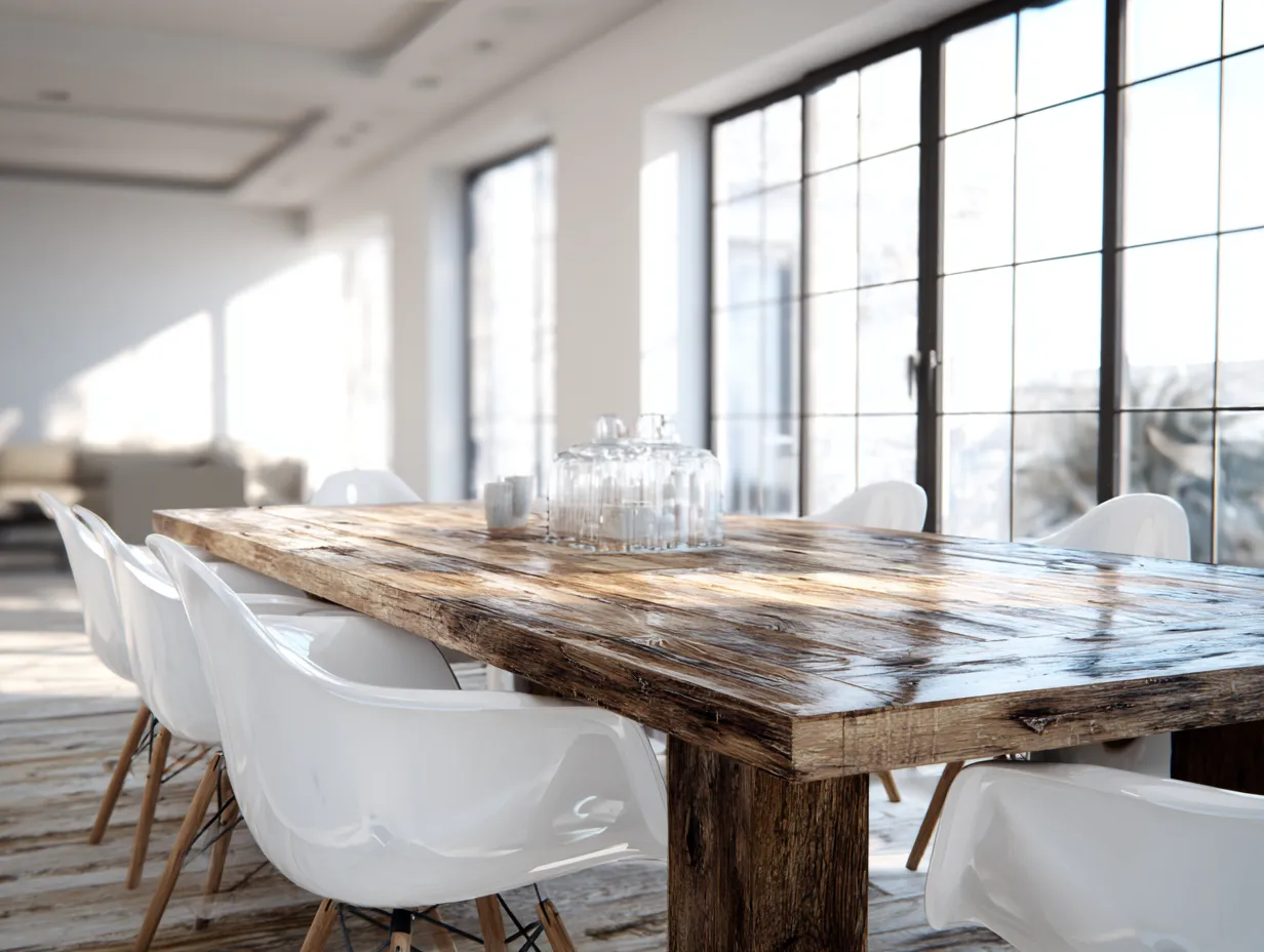 Sleek contemporary chairs in a serene dining area