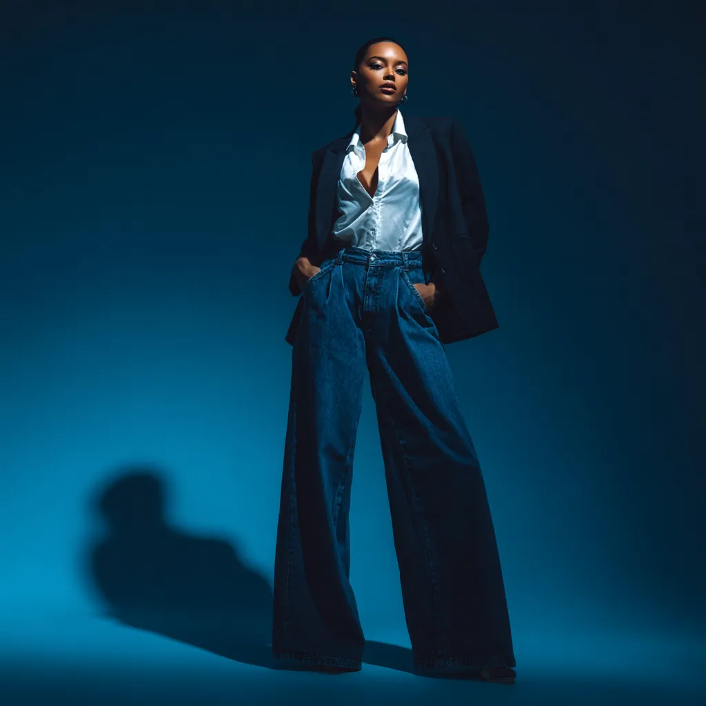 Corporate fashion ideas using a long denim skirt