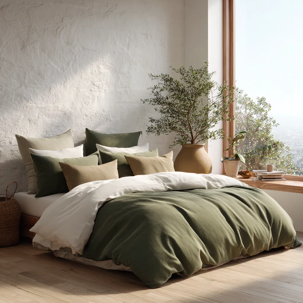 High contrast interior styling showcasing natural fabrics